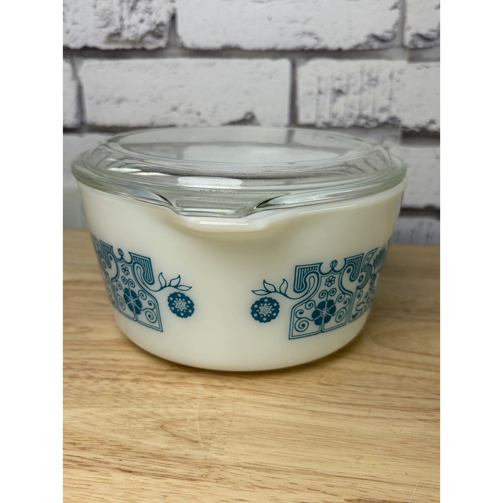 Pyrex Blue Horizon 473 Casserole With Lid Mint Condition Vintage - Picture 2 of 11